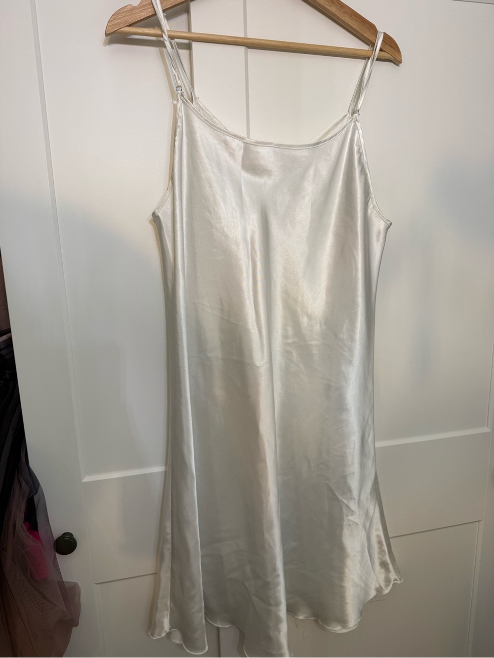 Classic Satin Slip Dress in Ivory